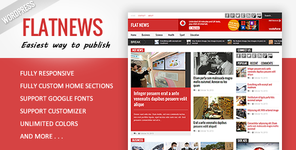 Flat News – Responsive Magazine WordPress Theme - News / Editorial Blog / Magazine