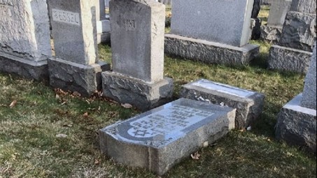 toppled_small Dozens of headstones toppled at Philadelphia Jewish cemetery Headlines  